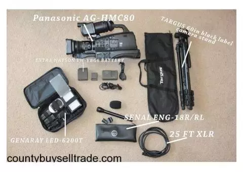 Panasonic AG-HMC80 3MOS AVCCAM HD Shoulder-Mount Camcorder Package
